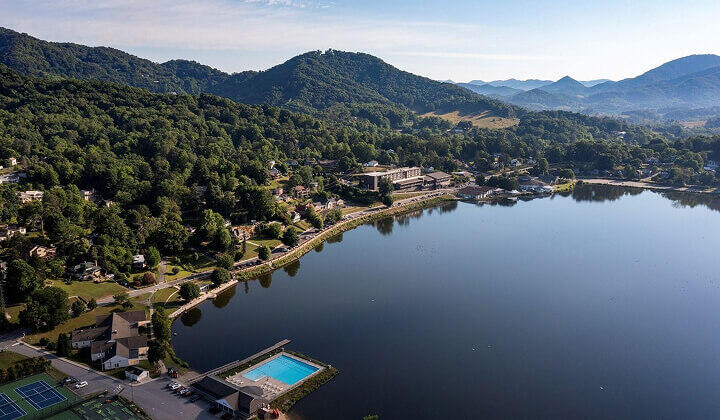 Aerial photo of Lake Junaluska Aerial photo of Lake Junaluska